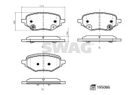 Brake pad set, disc brake 33111861 Swag