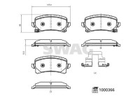 Brake pad set, disc brake 33113643 Swag