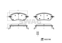 Brake pad set, disc brake 33114320 Swag