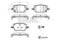 Brake pad set, disc brake 33114321 Swag