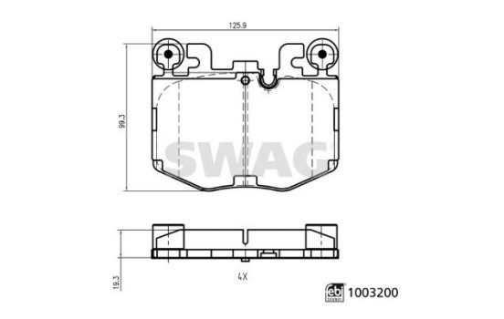 Brake pad set, disc brake 33114322 Swag