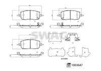 Brake pad set, disc brake 33114456 Swag