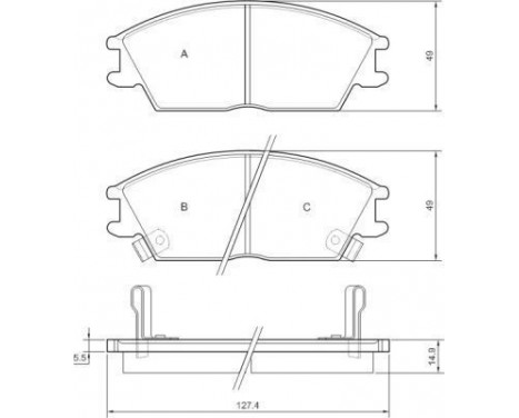 Brake Pad Set, disc brake 36172 ABS, Image 2