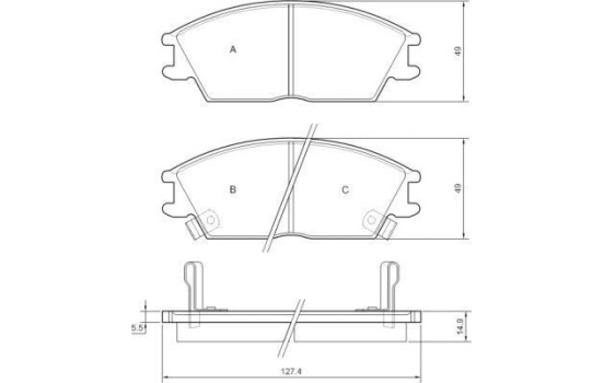 Brake Pad Set, disc brake 36172 ABS, Image 2