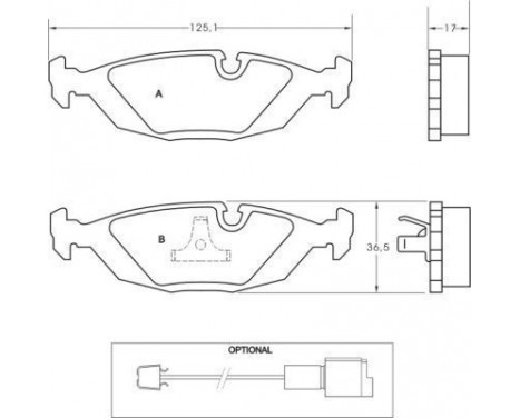 Brake Pad Set, disc brake 36489 ABS, Image 2