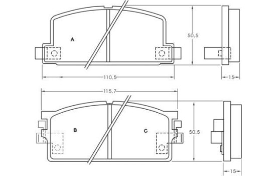 Brake Pad Set, disc brake 36499 ABS, Image 2