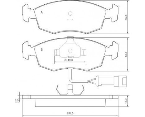 Brake Pad Set, disc brake 36519 ABS, Image 2