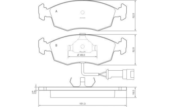 Brake Pad Set, disc brake 36519 ABS, Image 2