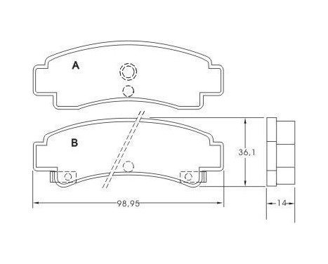 Brake Pad Set, disc brake 36704 ABS, Image 2