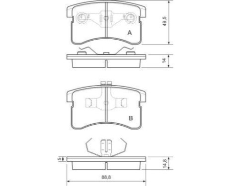 Brake Pad Set, disc brake 36745 ABS, Image 3