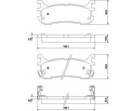 Brake Pad Set, disc brake 36927 ABS, Image 2