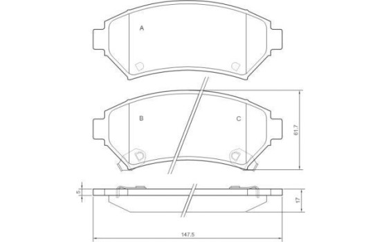 Brake Pad Set, disc brake 37015 ABS, Image 2