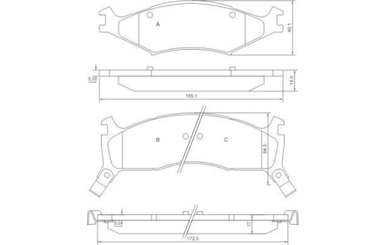 Brake Pad Set, disc brake 37043 ABS, Image 2