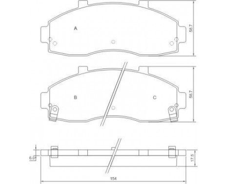 Brake Pad Set, disc brake 37044 ABS, Image 3