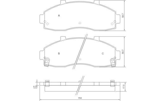 Brake Pad Set, disc brake 37044 ABS, Image 3