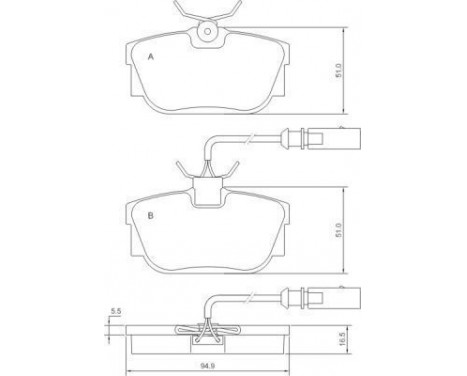 Brake Pad Set, disc brake 37110 ABS, Image 2