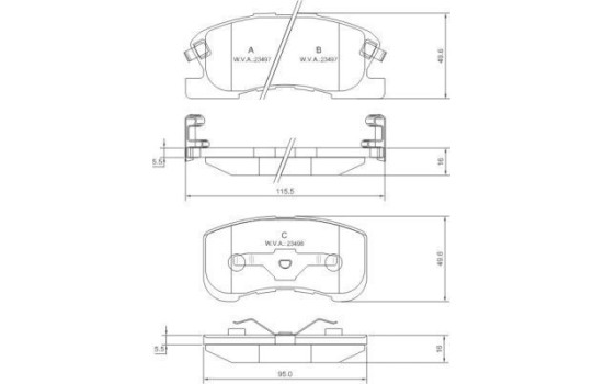 Brake Pad Set, disc brake 37169 ABS, Image 2