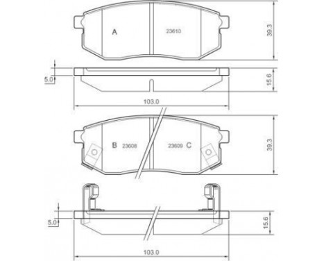 Brake Pad Set, disc brake 37182 ABS, Image 3