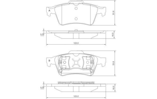 Brake Pad Set, disc brake 37216 ABS, Image 2