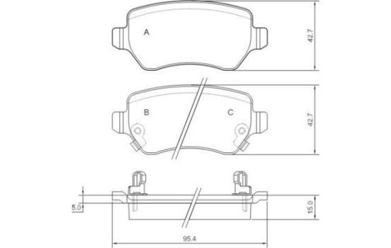 Brake Pad Set, disc brake 37296 ABS, Image 2