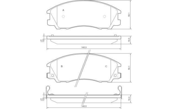 Brake Pad Set, disc brake 37323 ABS, Image 3