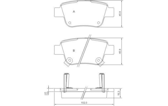 Brake Pad Set, disc brake 37401 ABS, Image 2