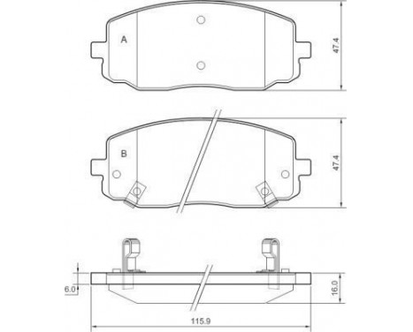 Brake Pad Set, disc brake 37474 ABS, Image 2