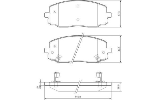 Brake Pad Set, disc brake 37474 ABS, Image 2