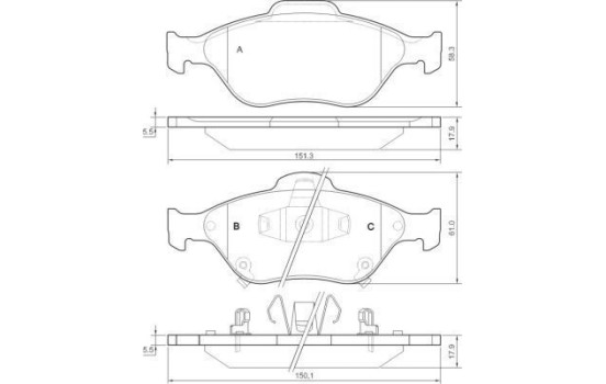 Brake Pad Set, disc brake 37546 ABS, Image 2