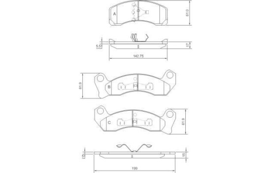 Brake Pad Set, disc brake 38200 ABS