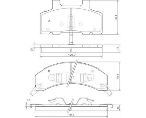 Brake Pad Set, disc brake 38215 ABS, Image 2