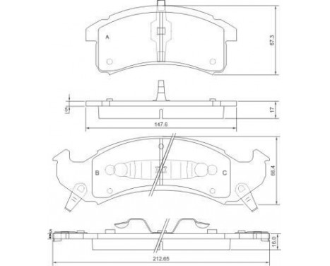 Brake Pad Set, disc brake 38505 ABS, Image 2