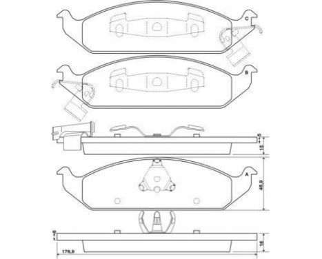 Brake Pad Set, disc brake 38650 ABS, Image 2