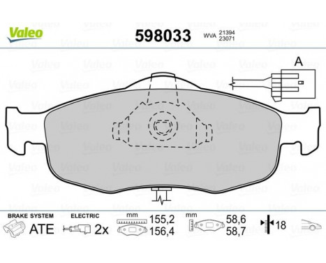 Brake Pad Set, disc brake 598033 Valeo, Image 2