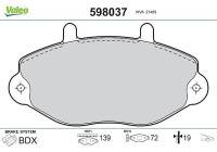 Brake Pad Set, disc brake 598037 Valeo