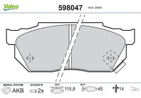 Brake Pad Set, disc brake 598047 Valeo