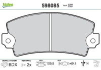 Brake Pad Set, disc brake 598085 Valeo