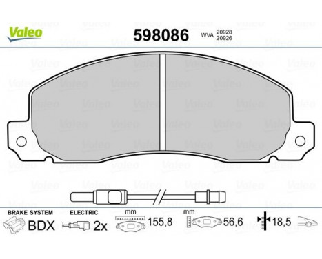 Brake Pad Set, disc brake 598086 Valeo, Image 2