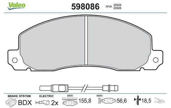 Brake Pad Set, disc brake 598086 Valeo