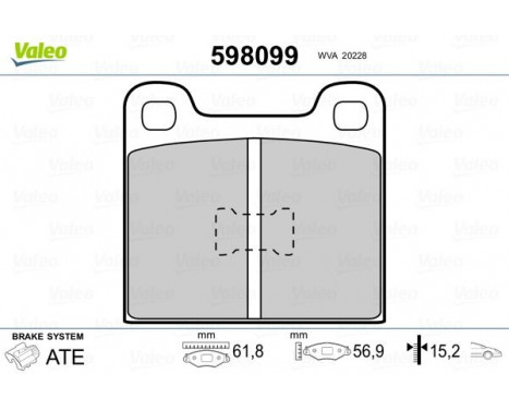 Brake Pad Set, disc brake 598099 Valeo, Image 2