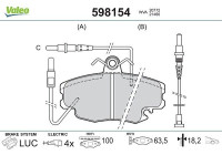Brake Pad Set, disc brake 598154 Valeo
