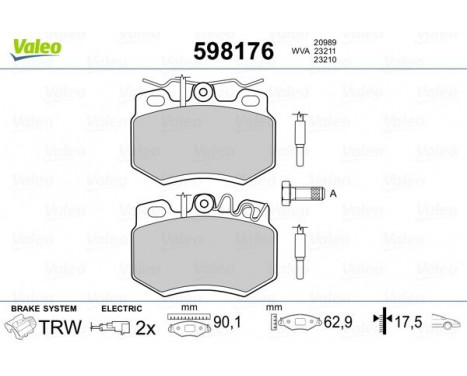 Brake Pad Set, disc brake 598176 Valeo, Image 2