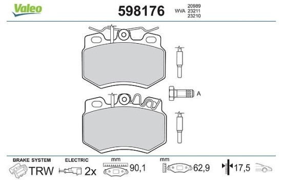 Brake Pad Set, disc brake 598176 Valeo, Image 2