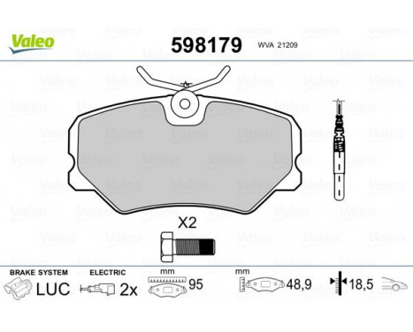 Brake Pad Set, disc brake 598179 Valeo, Image 2