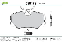 Brake Pad Set, disc brake 598179 Valeo