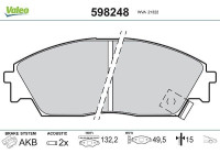 Brake Pad Set, disc brake 598248 Valeo