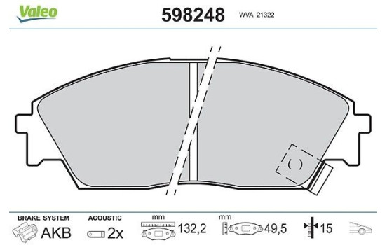 Brake Pad Set, disc brake 598248 Valeo