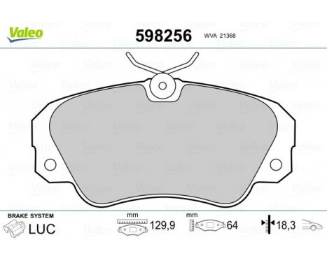 Brake Pad Set, disc brake 598256 Valeo, Image 2