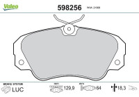 Brake Pad Set, disc brake 598256 Valeo