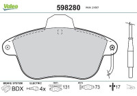 Brake Pad Set, disc brake 598280 Valeo